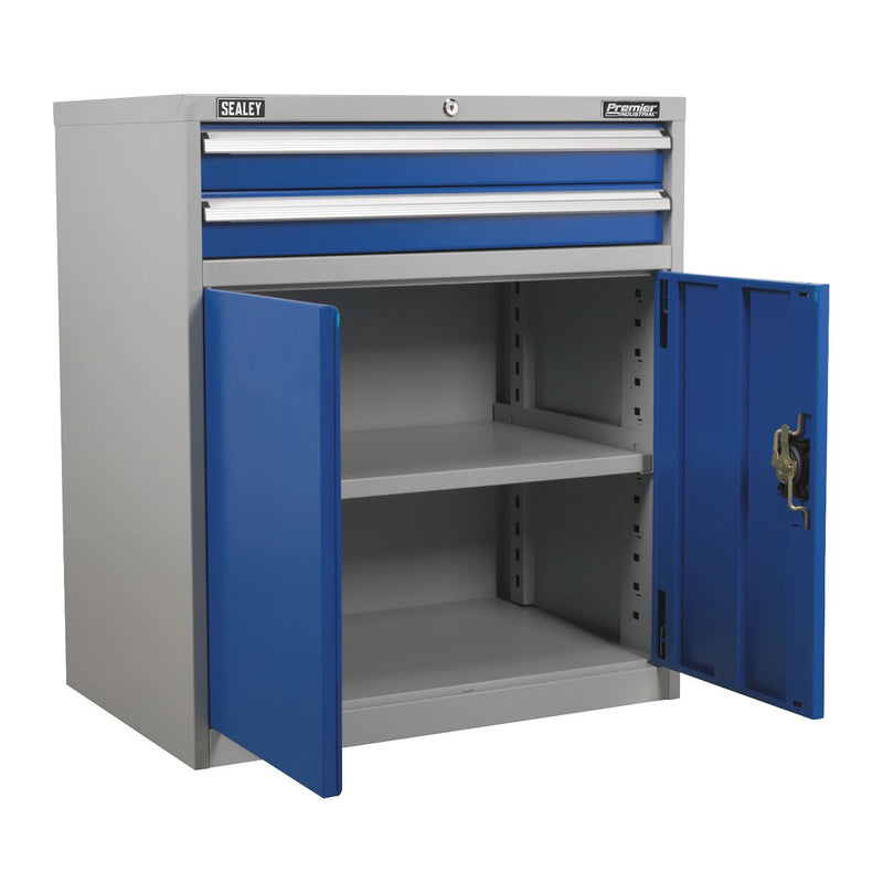 Sealey Industrial Cabinet 2 Drawer & 1 Shelf Double Locker API8810 Sealey - Dynamic Drive
