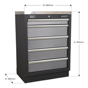 Sealey Modular 5 Drawer Cabinet 680mm APMS59 Sealey - Dynamic Drive