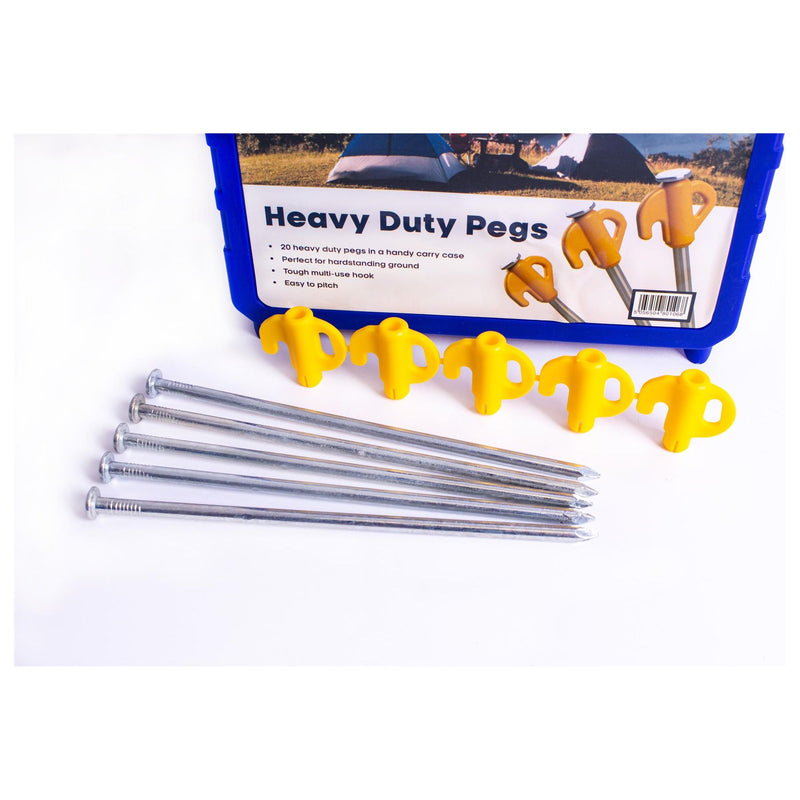 Royal Awning Tent Pegs Heavy Duty x20 Carry Case Leisure Easy Pitching Camping Royal  - Dynamic Drive