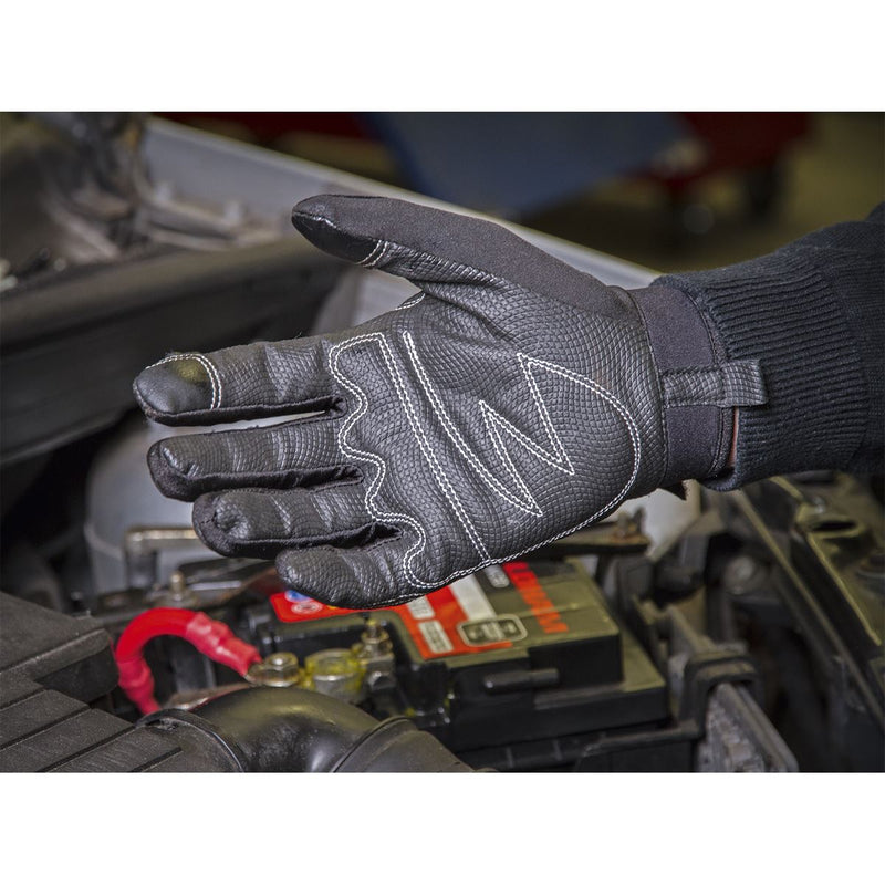 Sealey Mechanic's Gloves Light Palm Tactouch Large MG798L Sealey - Dynamic Drive