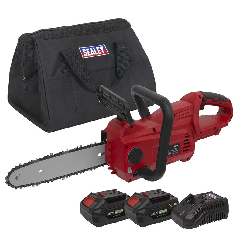 Sealey Cordless Chainsaw 25cm 20V SV20 Series Kit 2 Batteries CP20VCHSKIT Sealey - Dynamic Drive