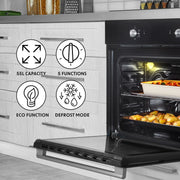 Baridi Integrated Fan-Assisted Electric Oven 60cm 55L Capacity - Black Baridi - Dynamic Drive