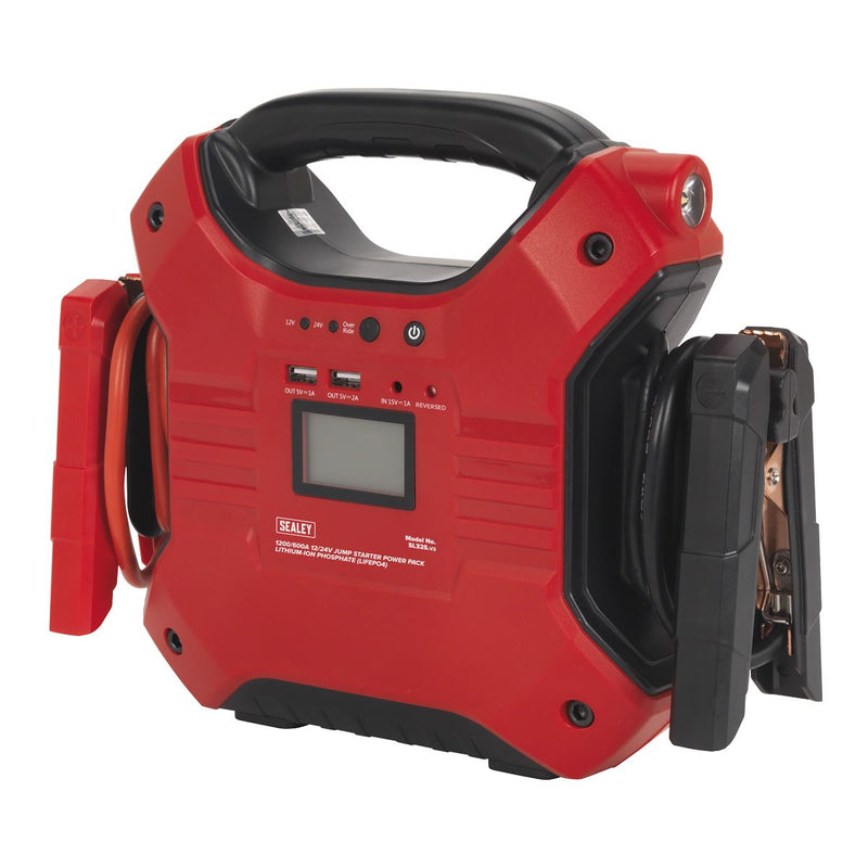 Sealey Jump Starter Power Pack LiFePo4 12/24V 1200/600 Peak Amps SL32S Sealey  - Dynamic Drive