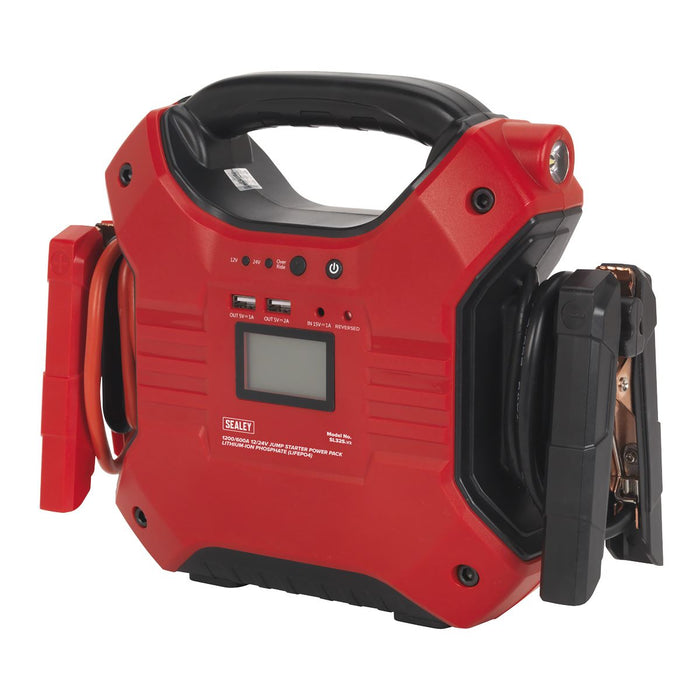 Sealey Jump Starter Power Pack LiFePo4 12/24V 1200/600 Peak Amps SL32S Sealey  - Dynamic Drive