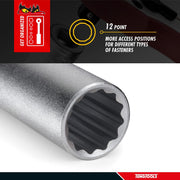 Teng Tools 1/2" Deep Socket 12 pt Metric 10mm Teng Tools - Dynamic Drive