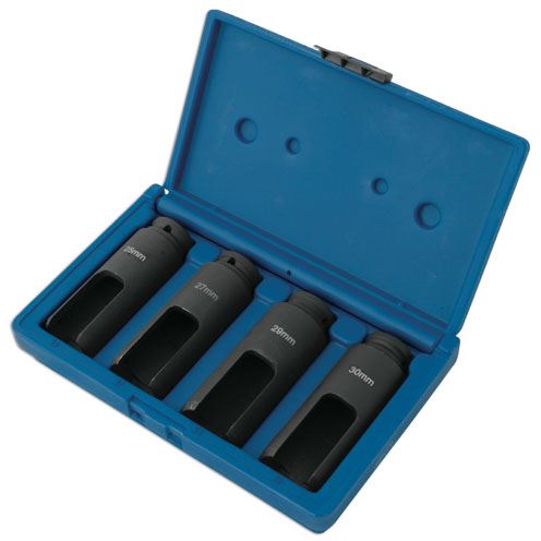 Laser Diesel Injector Nozzle Sockets 1/2"D 4pc 4843 Laser - Dynamic Drive