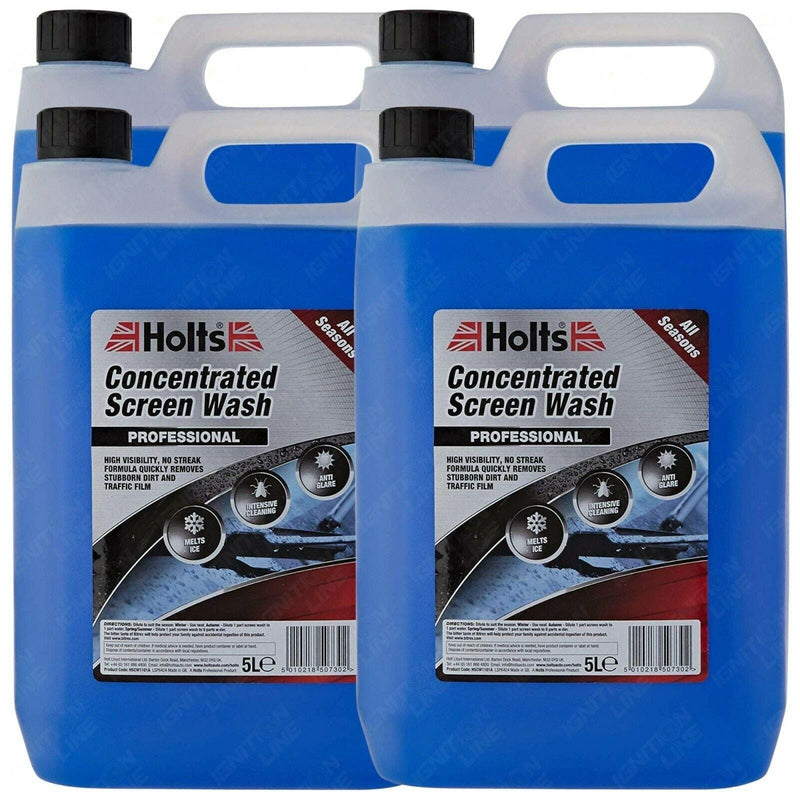 4x Holts All Seasons Windscreen Screen Wash High Power Concentrated 5 Litre 5L Holts - Dynamic Drive
