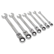 Seigen by Sealey Flexible Head Ratchet Combination Spanner Set 7pc Metric S01143 Seigen by Sealey  - Dynamic Drive