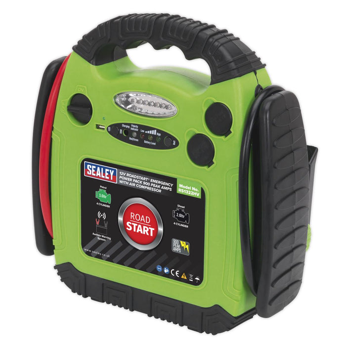 Sealey 12V RoadStart Emergency Power Pack 900 Peak Amps Car Battery Booster Sealey  - Dynamic Drive