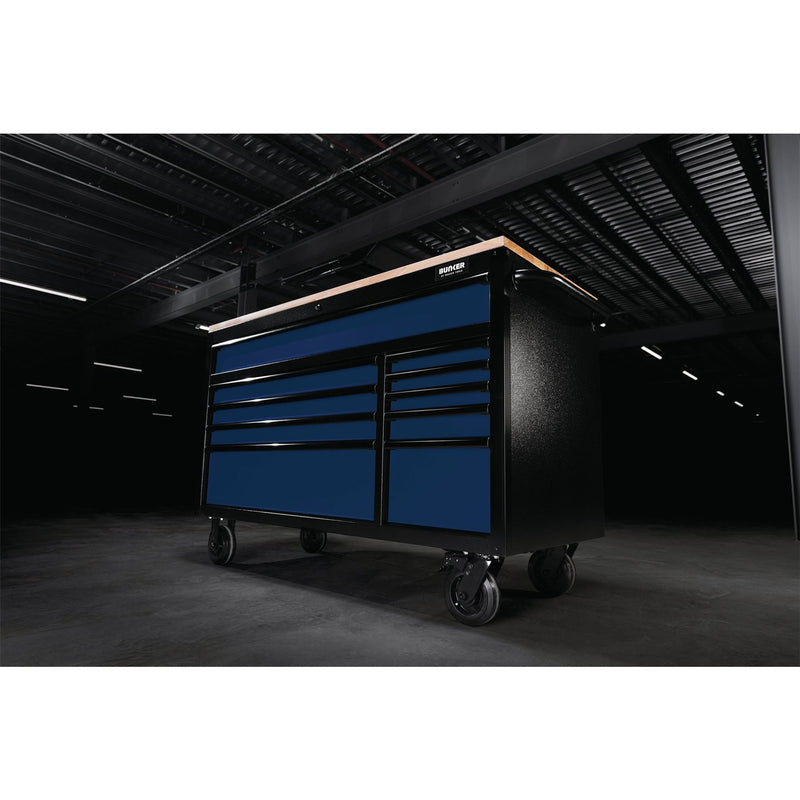 Draper BUNKER Workbench Roller Tool Cabinet, 10 Drawer, 56", Blue 08237 Draper - Dynamic Drive