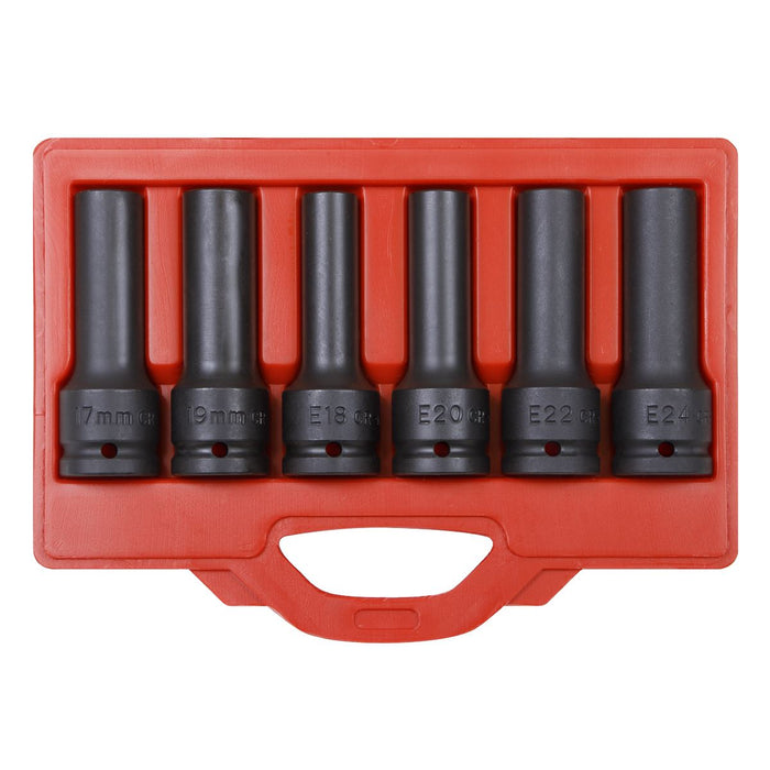 Sealey Impact 12-Point & TRX-Star* Female Deep Socket Set 6pc 3/4"Sq Drive SX099 Sealey - Dynamic Drive