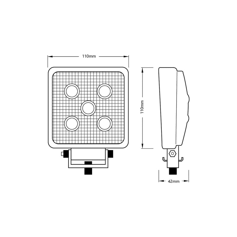 Ring Automotive RCV9596 6-LED Square Flood Work Lamp, 12/24 V Ring Automotive - Dynamic Drive