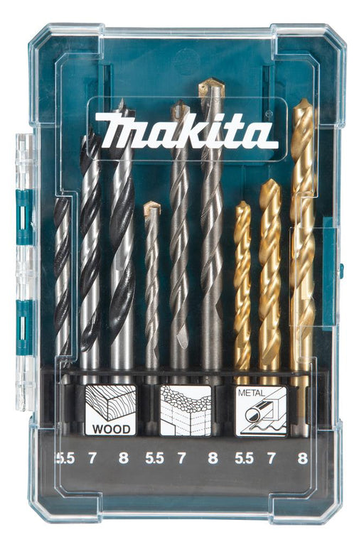 Makita Drill Bit Set 9Pc (5.5, 7, 8Mm) Wood/Masonry/Metal D-71978 Makita - Dynamic Drive