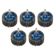 Sealey 50 x 25mm Abrasive Flap Wheel on 6mm Shaft 60Grit - Pack of 5 FW5025605 Sealey - Dynamic Drive