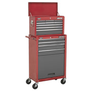 Sealey Topchest & Rollcab Combination 13 Drawer with Ball-Bearing Slides Red/Gre Sealey - Dynamic Drive