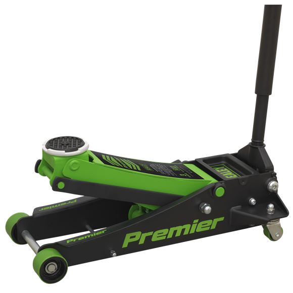 Sealey Trolley Jack 3tonne Rocket Lift Green 3040AG Sealey  - Dynamic Drive