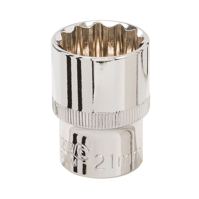Silverline Socket 1/2" Drive 12pt Metric 21mm Silverline - Dynamic Drive