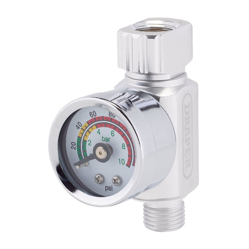 Draper 1/4" BSP On-Gun Air Regulator and Gauge, 140psi 28377 Draper - Dynamic Drive