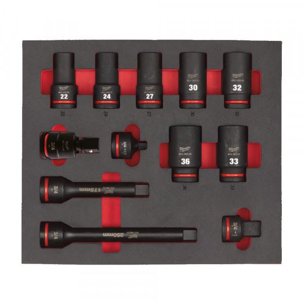 Milwaukee 3/4 Dr Deep Impt Sckt 22-36mm 12Pc 4932493398 Milwaukee - Dynamic Drive