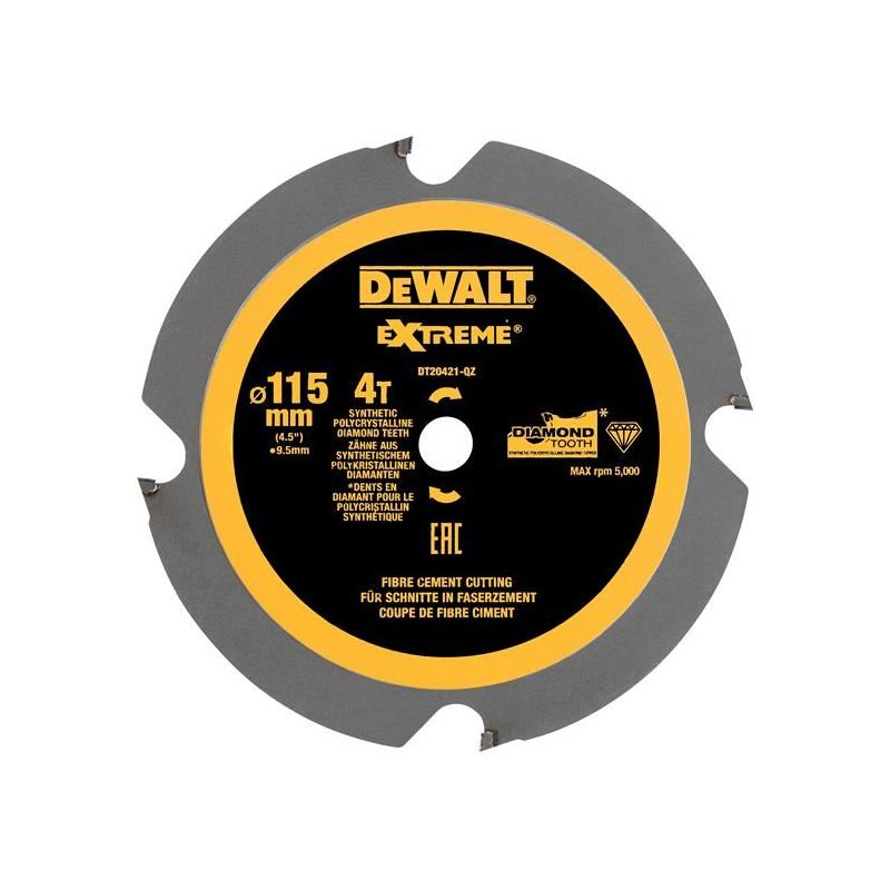Dewalt Power Tools DT20421 PCD Circular Saw Blade 115 x 9.5mm x 4T DeWALT Power Tools - Dynamic Drive