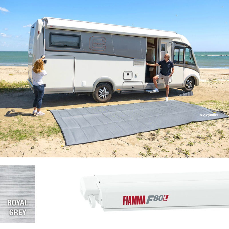 Fiamma F80L 500 Awning Polar White Royal Grey Fiamma - Dynamic Drive
