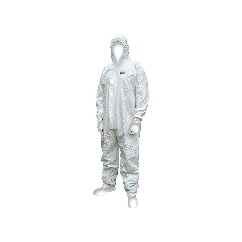 Scan Chemical Splash Resistant Disposable Coverall White Type 5/6 XXL (45-49in) Scan - Dynamic Drive