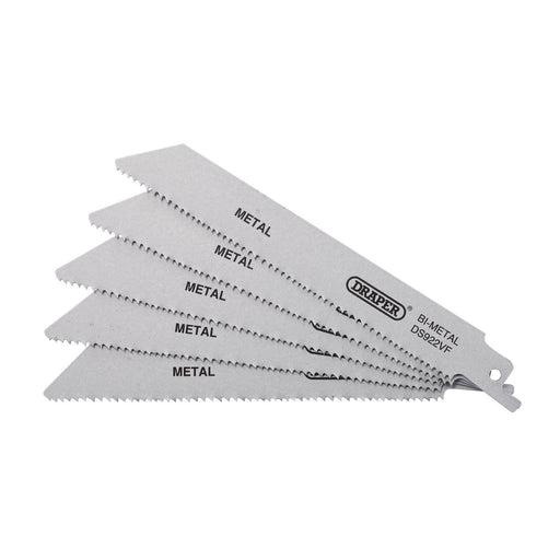 Draper Bi-metal Reciprocating Saw Blades for Metal, 150mm, 10-14tpi (Pack of 5) Draper - Dynamic Drive