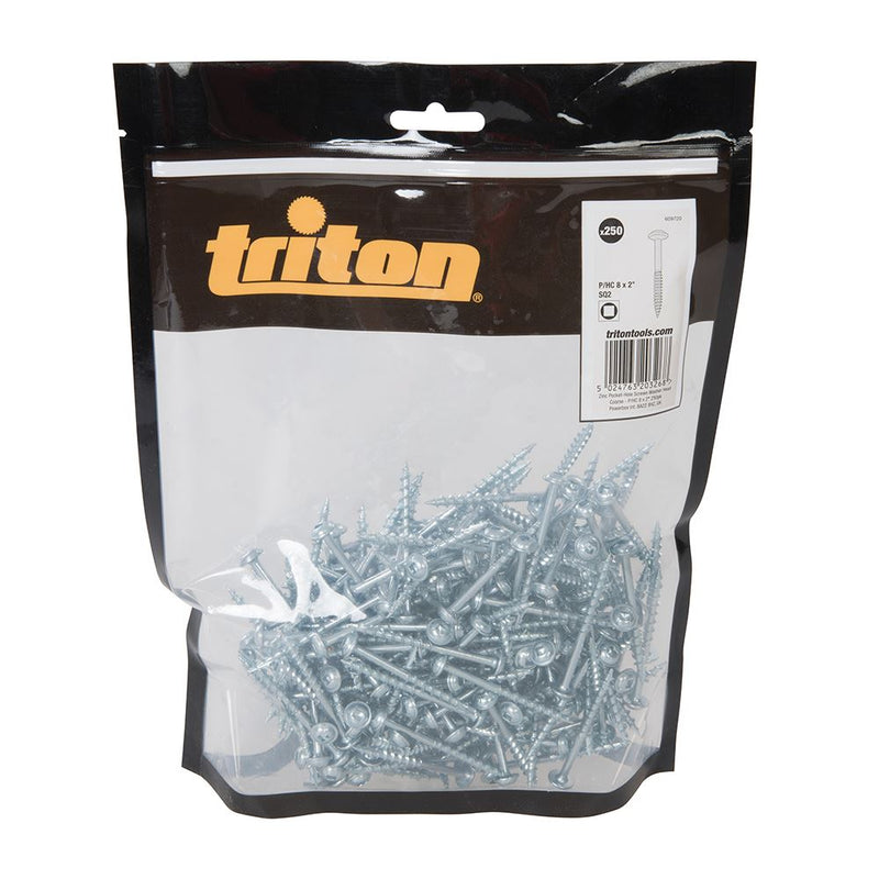 Triton Zinc Pocket-Hole Screws Washer Head Coarse P/HC 8 x 2" 250pk Triton - Dynamic Drive