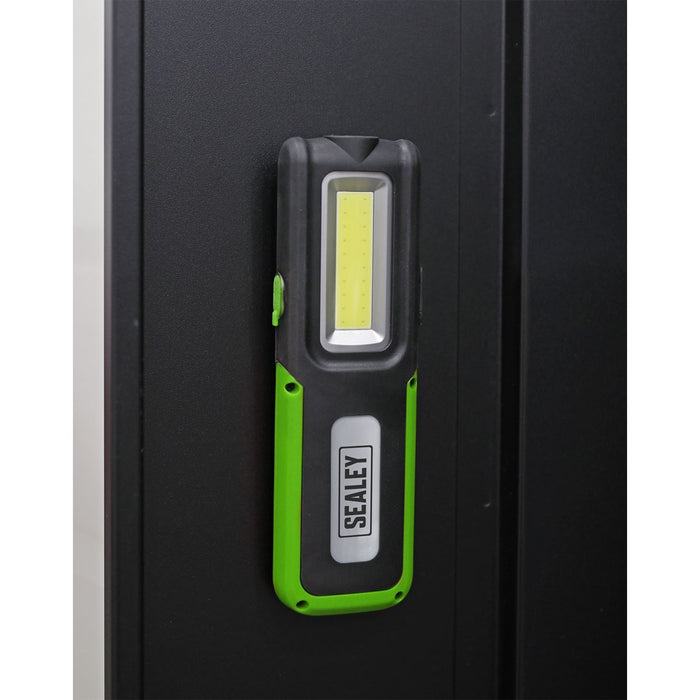 Sealey Rechargeable Inspection Light 5W COB & 3W SMD LED with Power Bank Green Sealey - Dynamic Drive