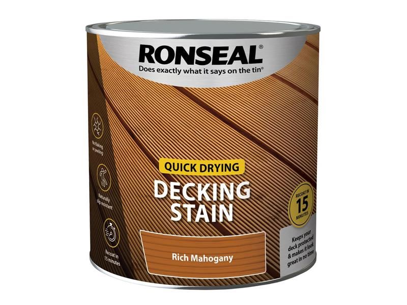 Ronseal Quick Drying Decking Stain Rich Mahogany 2.5 litre Ronseal - Dynamic Drive