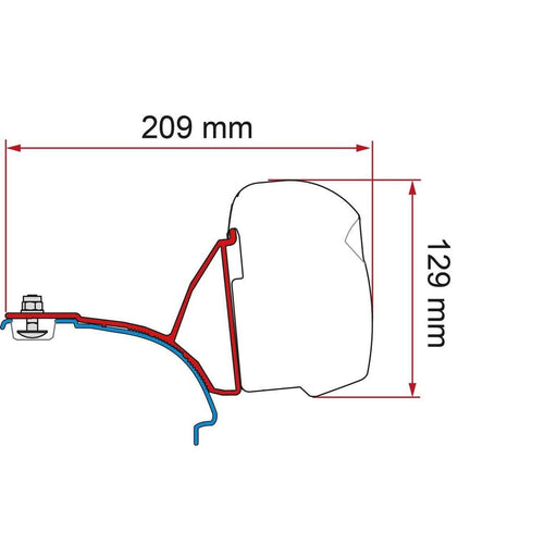 Fiamma VW T5/T6 Multivan Bracket Kit for F43 Awning LHD - Deep Black Fiamma - Dynamic Drive