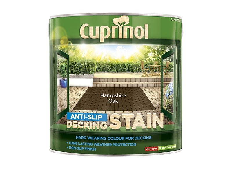 Cuprinol Anti-Slip Decking Stain Hampshire Oak 2.5 litre Cuprinol - Dynamic Drive