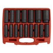 Sealey Premier 16 Piece 1/2" Drive Deep Impact Socket Set Metric 10-32mm in Case Sealey  - Dynamic Drive