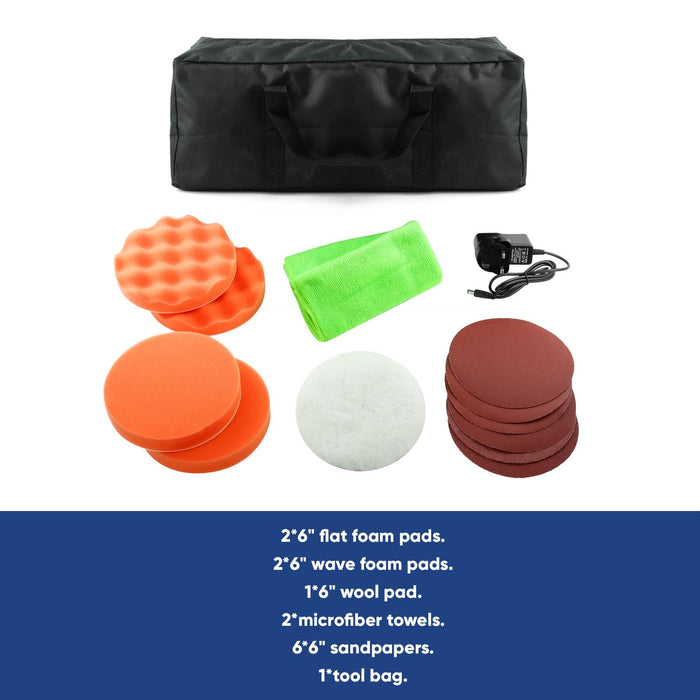 Portable Cordless Car Polisher Buffer Sander Polishing Machine Kit SWCP3 Streetwize - Dynamic Drive