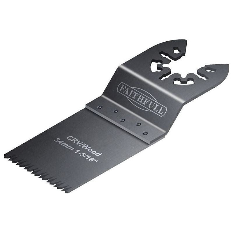 Faithfull Multi-Function Tool CrV Flush Cut Wood Blade Ground Side Set 34mm Faithfull - Dynamic Drive