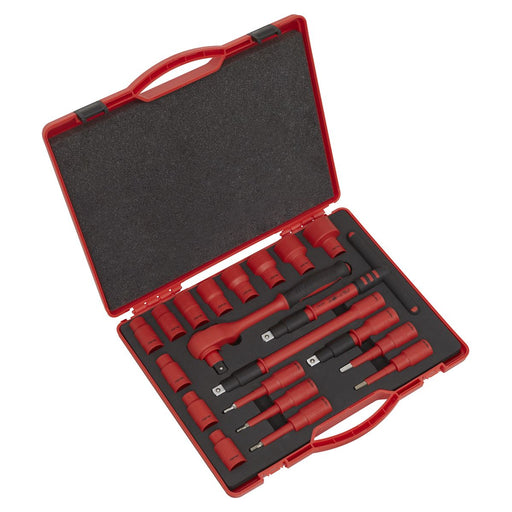 Sealey Insulated Socket Set 20pc 1/2"Sq Dr 6pt WallDrive VDE App. AK7941 Sealey  - Dynamic Drive