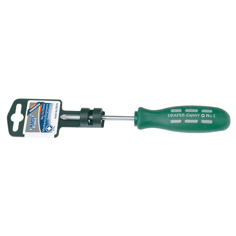 Draper Expert PZ Type Mechanic's Screwdriver, No.1 x 75mm 55505 Draper - Dynamic Drive