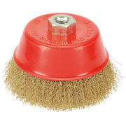 Draper Brassed Steel Crimped Wire Cup Brush, 125mm, M14 41446 Draper - Dynamic Drive