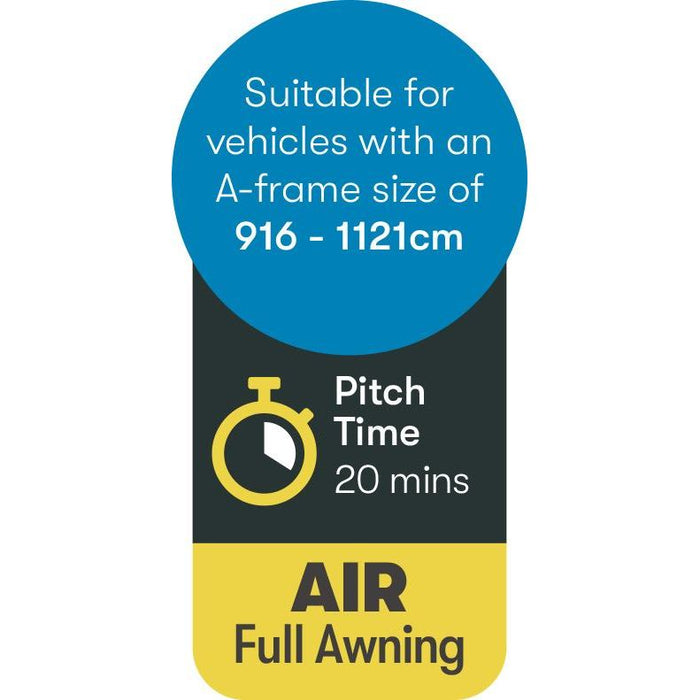 Pluto 2 Air Full Awning (1086 - 1121 Size 12 : XXL) 12020371200002 Quest - Dynamic Drive