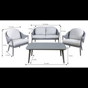 Dellonda Echo 4 Piece Garden Set Dellonda  - Dynamic Drive