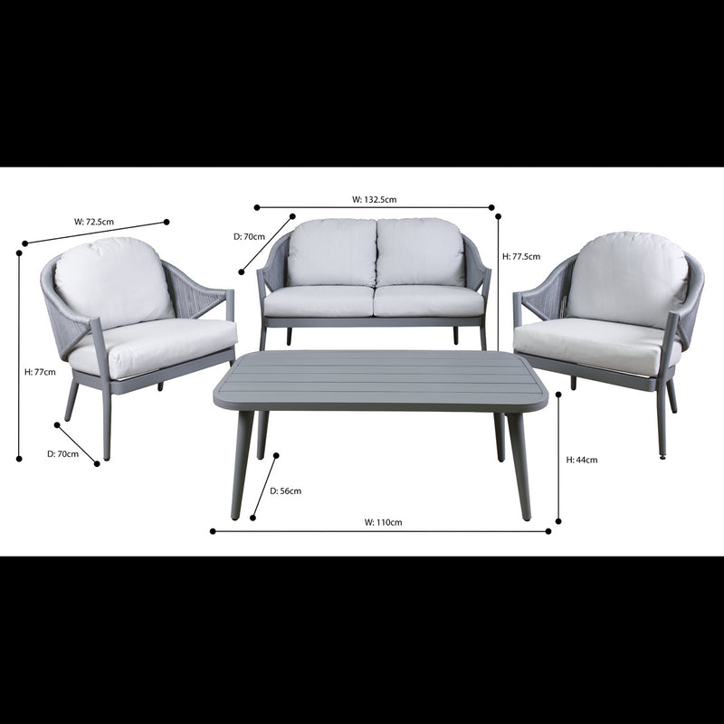 Dellonda Echo 4 Piece Garden Set Dellonda  - Dynamic Drive