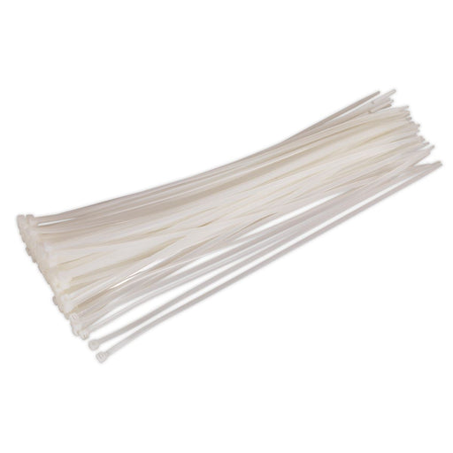 Sealey Cable Tie 380 x 4.8mm White Pack of 100 CT38048P100W Sealey - Dynamic Drive