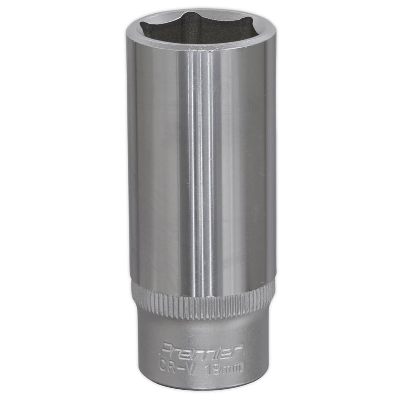 Sealey WallDrive Socket 19mm Deep 3/8"Sq Drive S3819D Sealey - Dynamic Drive