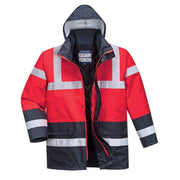 Portwest Hi-Vis Contrast Traffic Jacket - Red/Navy - Extra Large Portwest - Dynamic Drive
