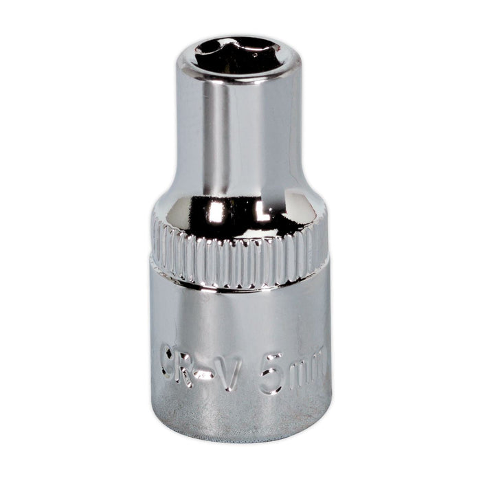 Sealey WallDrive Socket 5mm 1/4"Sq Drive Fully Polished SP1405 Sealey - Dynamic Drive