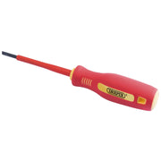 Draper Fully Insulated Plain Slot Screwdriver, 2.5 x 75mm 46515 Draper - Dynamic Drive