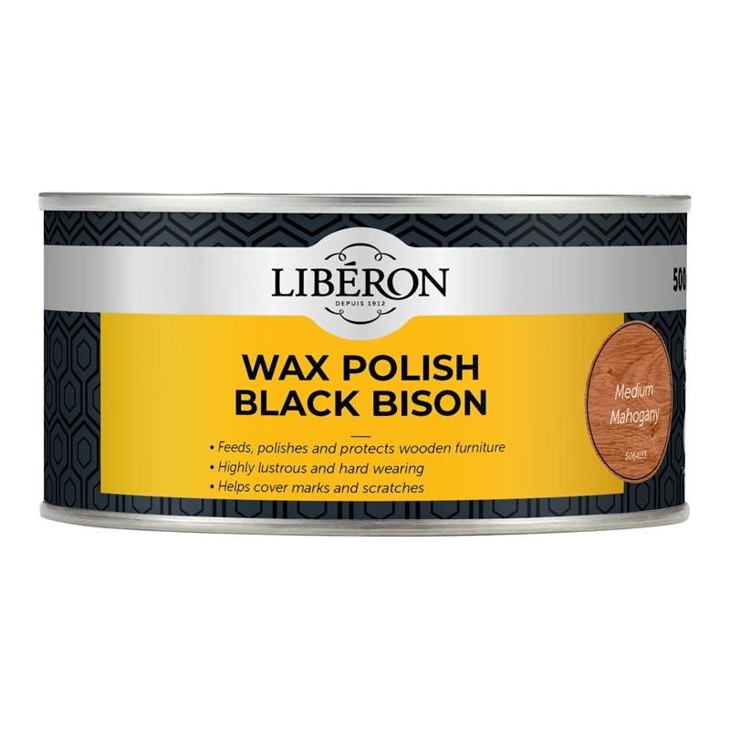 Liberon Black Bison Wax Paste Medium Mahogany 500ml Liberon - Dynamic Drive