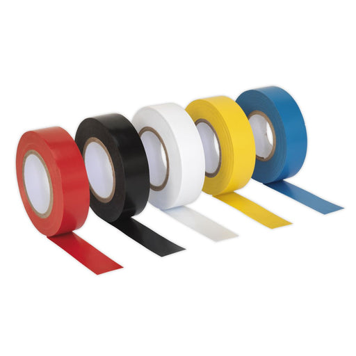 Sealey PVC Insulating Tape 19mm x 20m Mixed Colours Pack of 10 ITMIX10 Sealey - Dynamic Drive