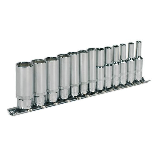 Sealey Socket Set 13pc 1/4"Sq Drive 6pt Deep WallDrive Metric AK2692 Sealey  - Dynamic Drive
