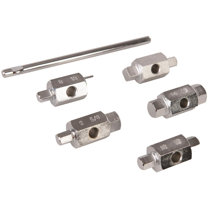 Silverline Oil Drain Plug Key Set 6pc Double Ended Sump Gearbox Hex Square Silverline  - Dynamic Drive
